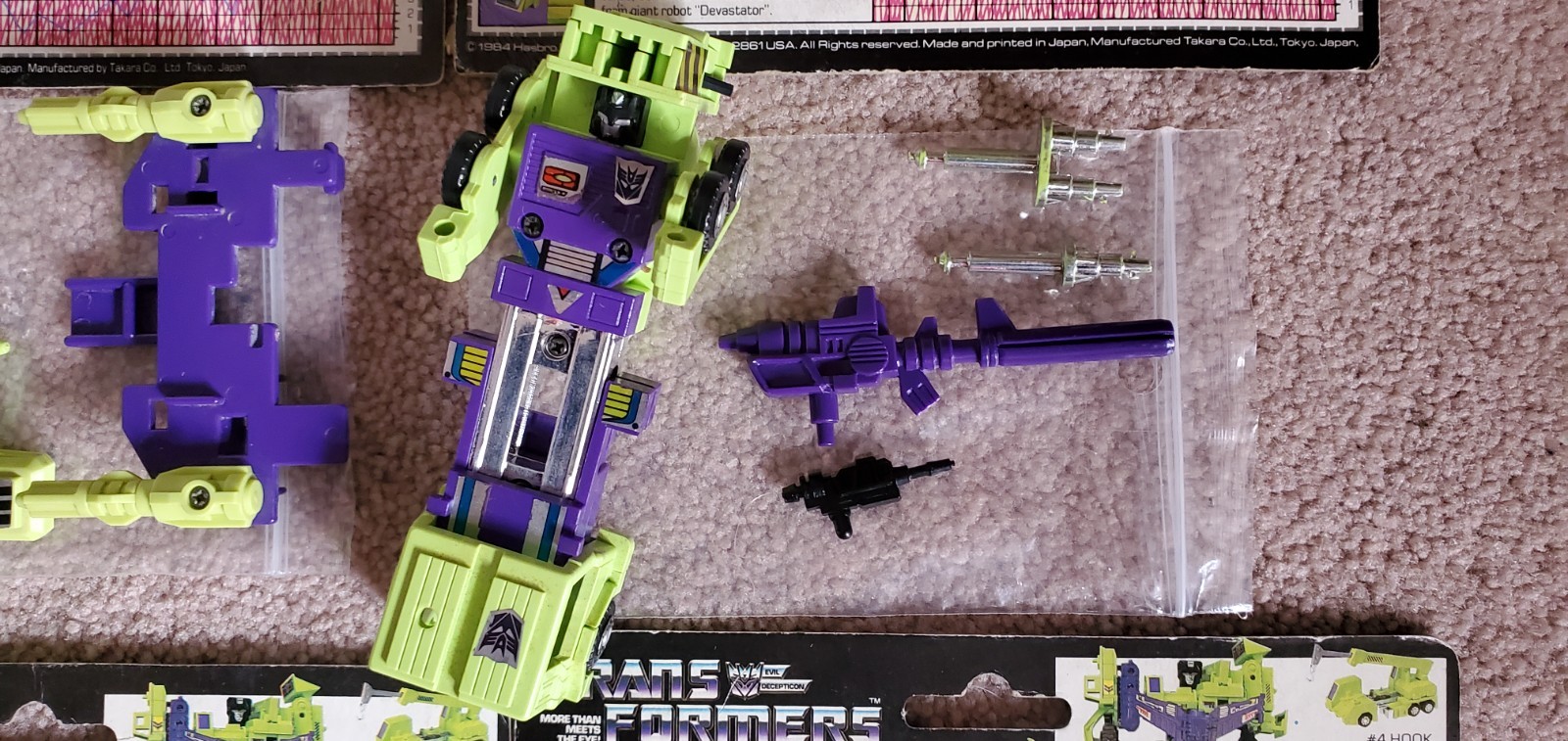 Transformers G1 Vintage DEVASTATOR = Constructicons 100% complete w/6 Cardbacks