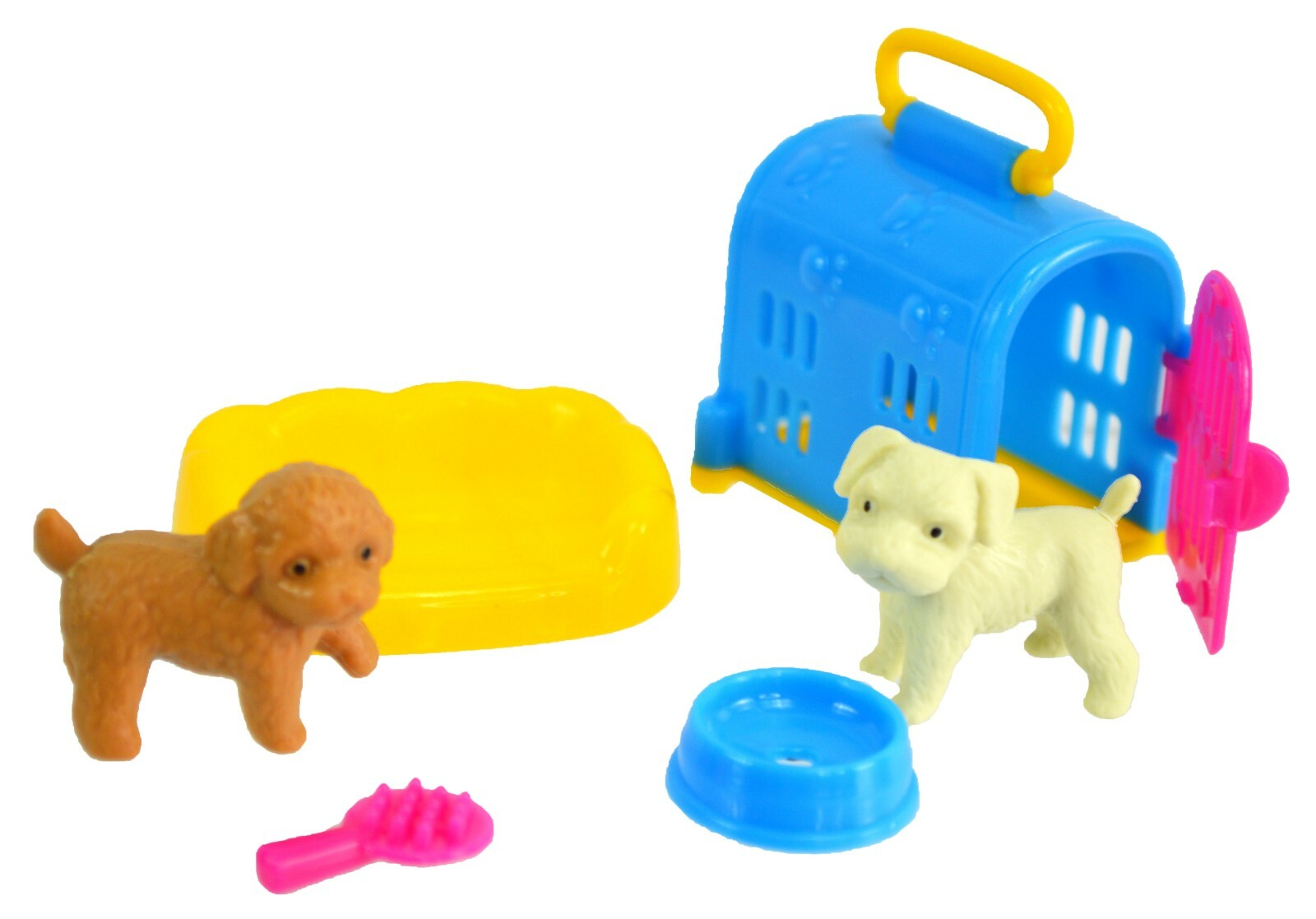 PUPPY Pet Playset 6 pc Pretend Play Figures Pocket Gift Bag Filler Stuffer Toy