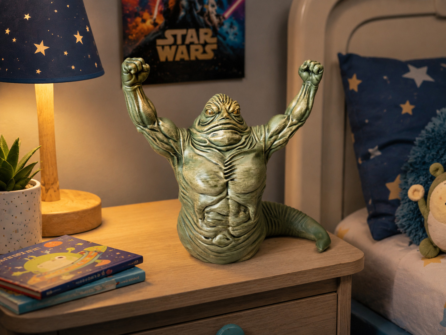 Custom Made Rotta the Hutt Inspired Figurine Hand Painted Collectible 14cm AU