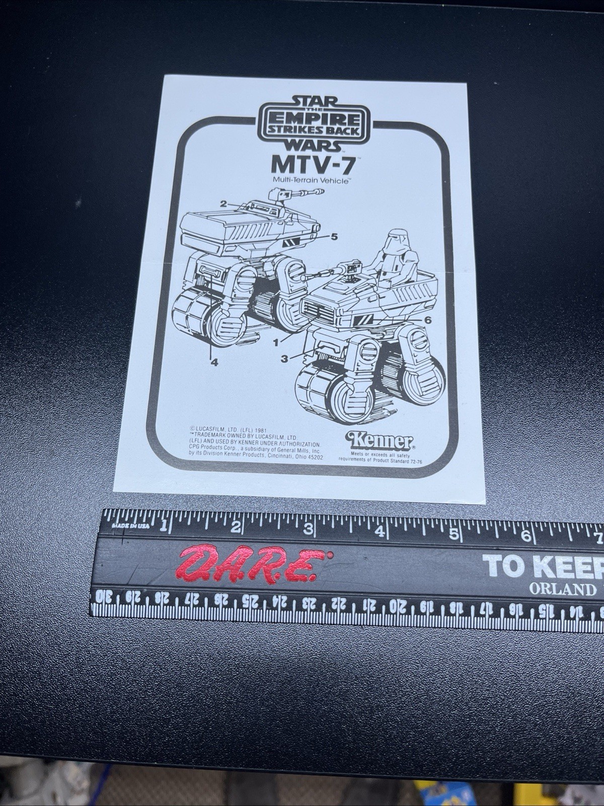 Vintage Star Wars 1981 MTV-7 Sticker Instructions Sheet Only Original Kenner