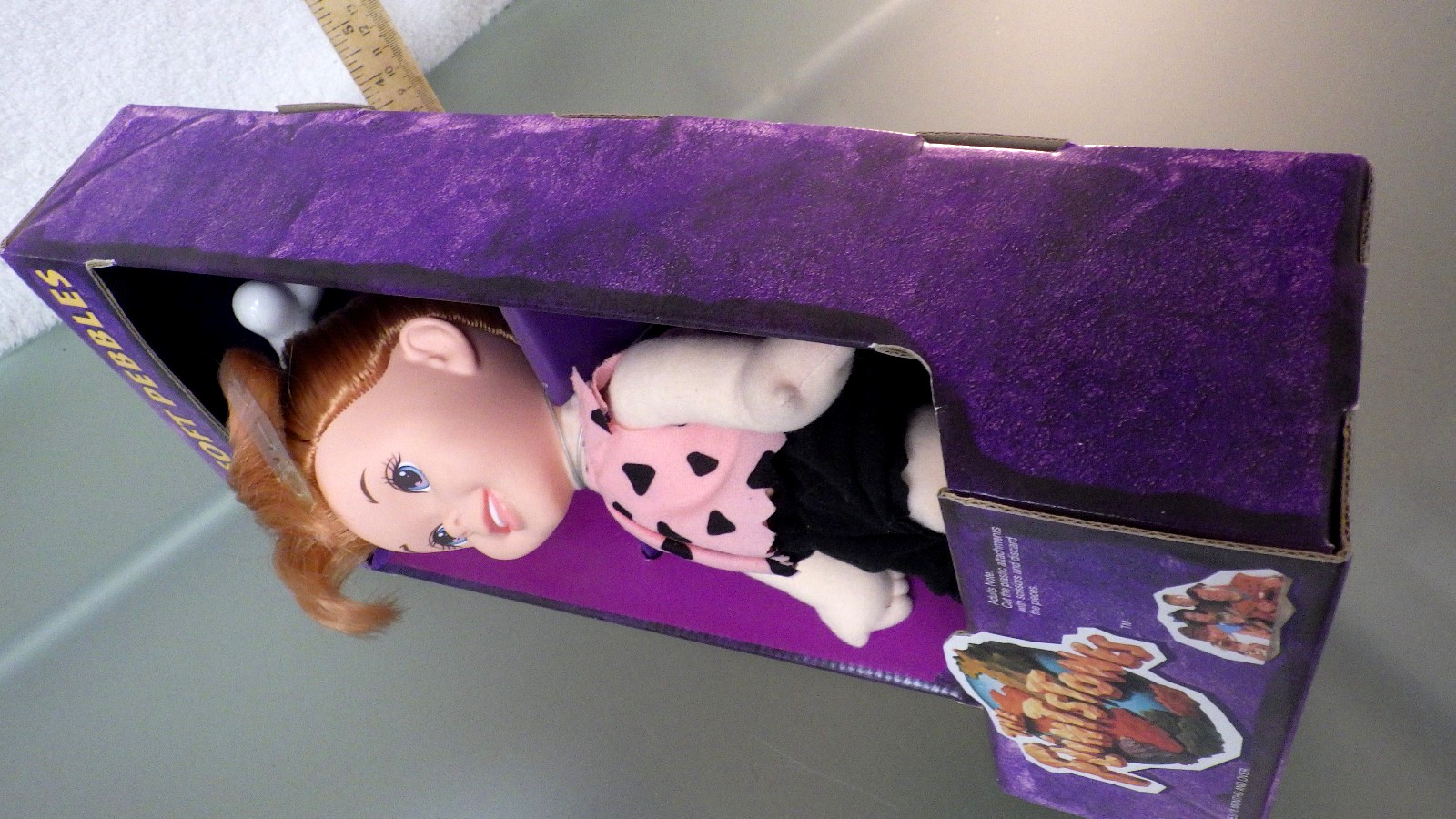 Vtg 1993 Mattel Flintstones CUDDLY PEBBLES 12″ TV / Movie Character Doll Figure