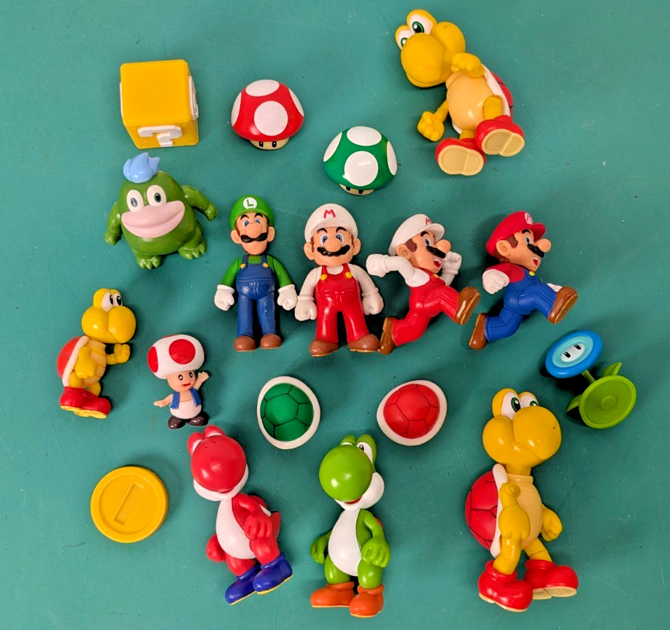 Large Super Mario Figure Lot Jakks World of Nintendo Spike Koopa Luigi Toad More