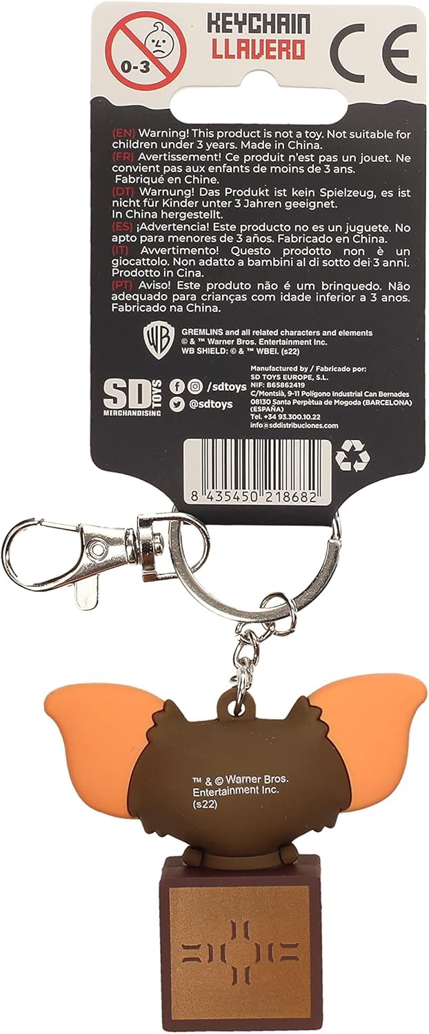 SD toys Gizmo Box Keyring Head Rubber Gremlins, multicoloured, 40 x 100 x 170 mm