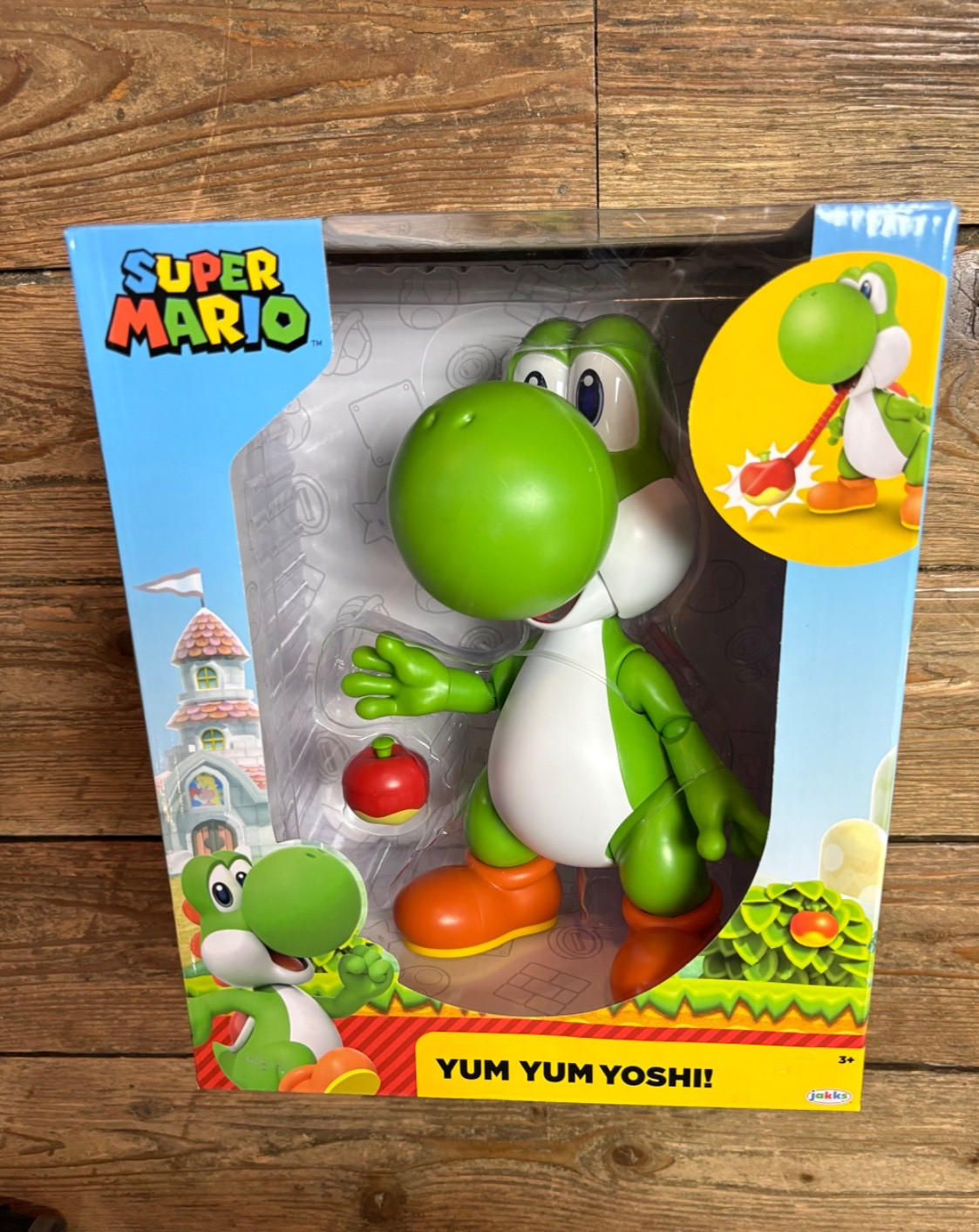 Rare Super Mario Bros Yum Yum Yoshi figure EATS MAGNETIC APPLE