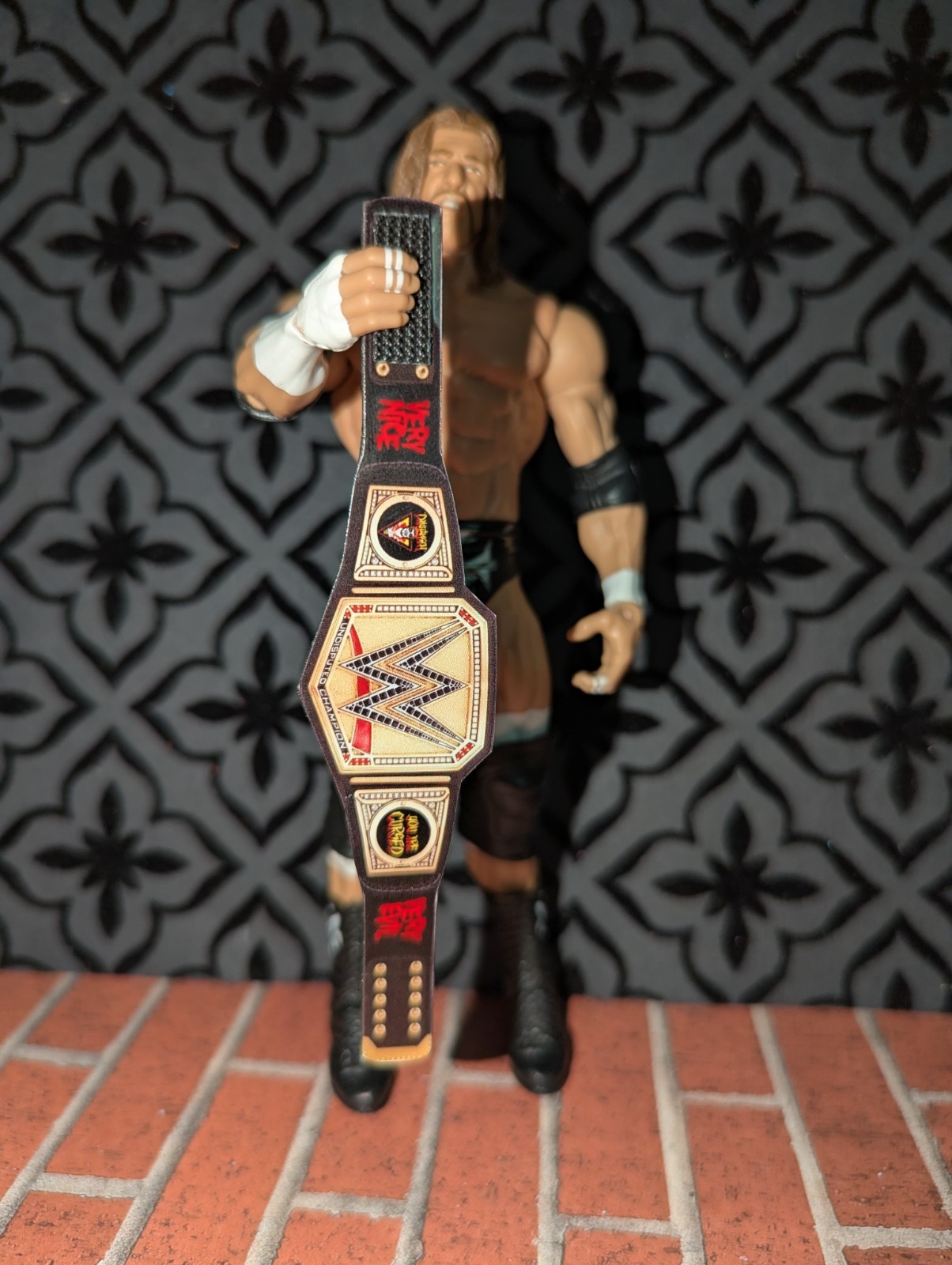 3 Custom WWE Undisputed IC World Danhausen Cursed Belts 6″ (figures not included