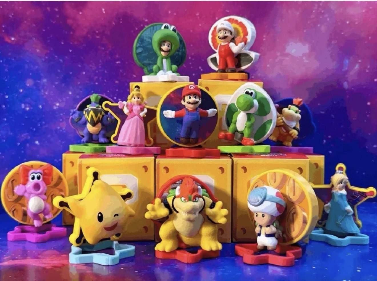 McDonalds Toy 2026 Super Mario Galaxy Plastic Toys With Clip Full Set Of 12+Book