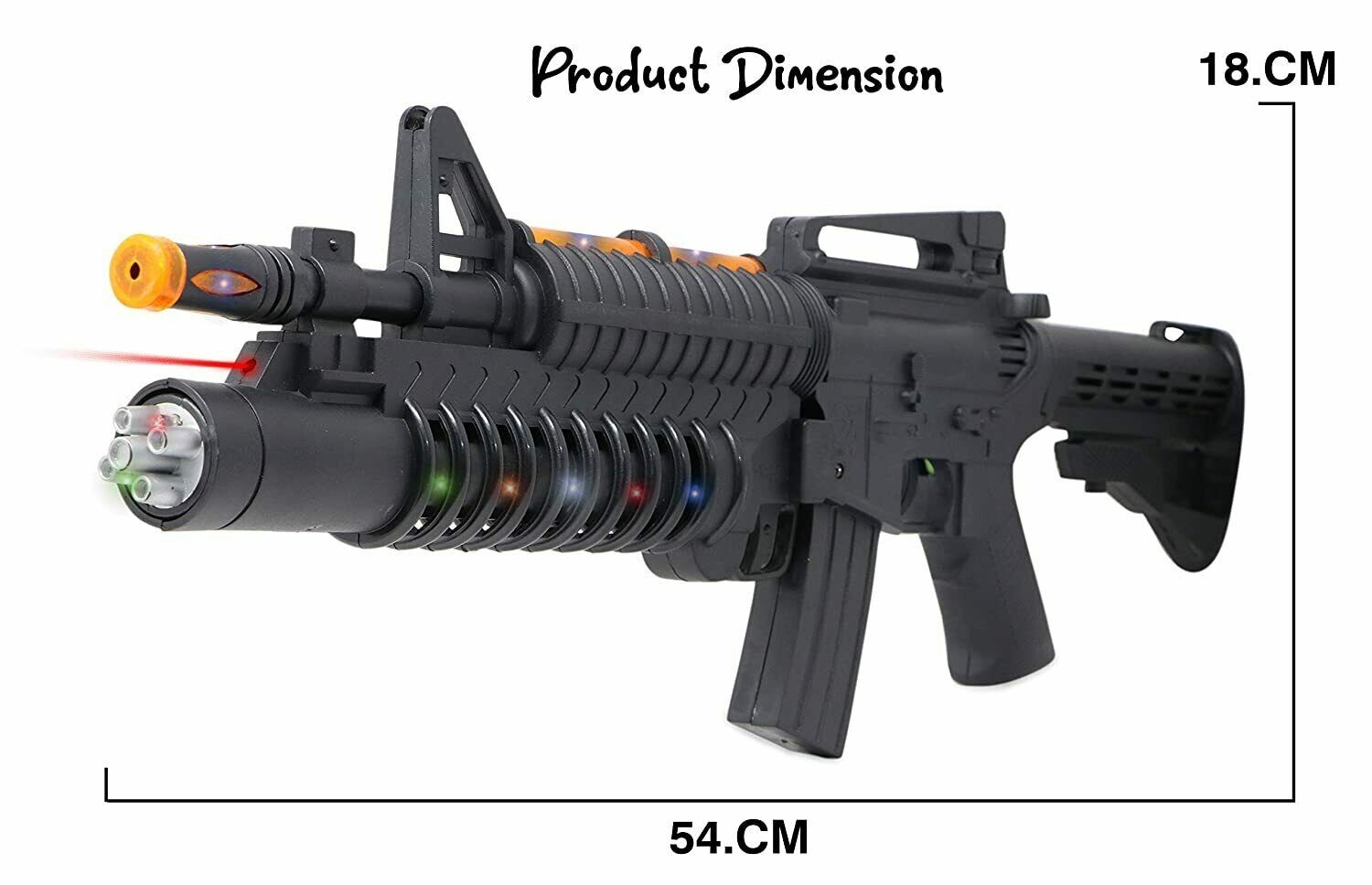 Light Up Combat Toy Gun AK988 Machine Gun Rifle Battery Operated Military Sound