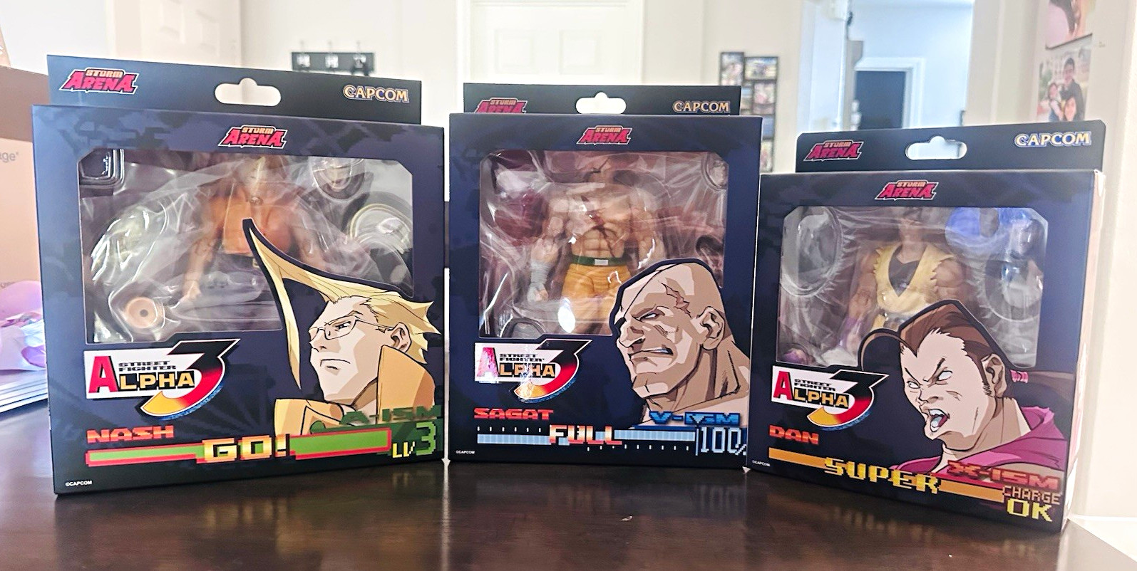 Storm Collectibles Street Fighter Alpha 3 Nash Sagat Dan 3-Figure Set Boxed