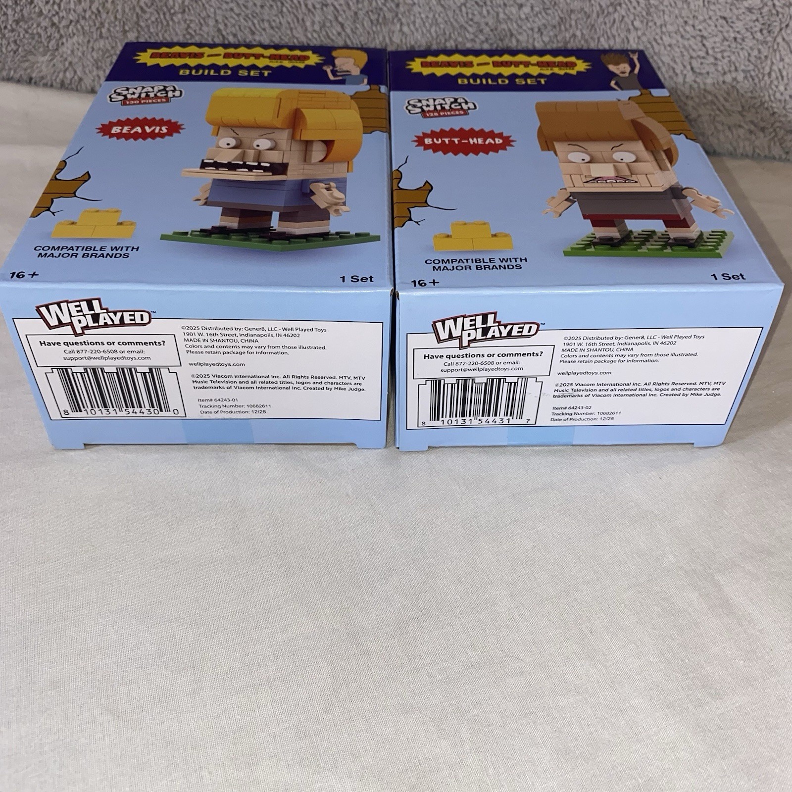 Beavis & Butt-Head Build Set Lot Beavis Butt-Head Snap & Switch New 258 Pc