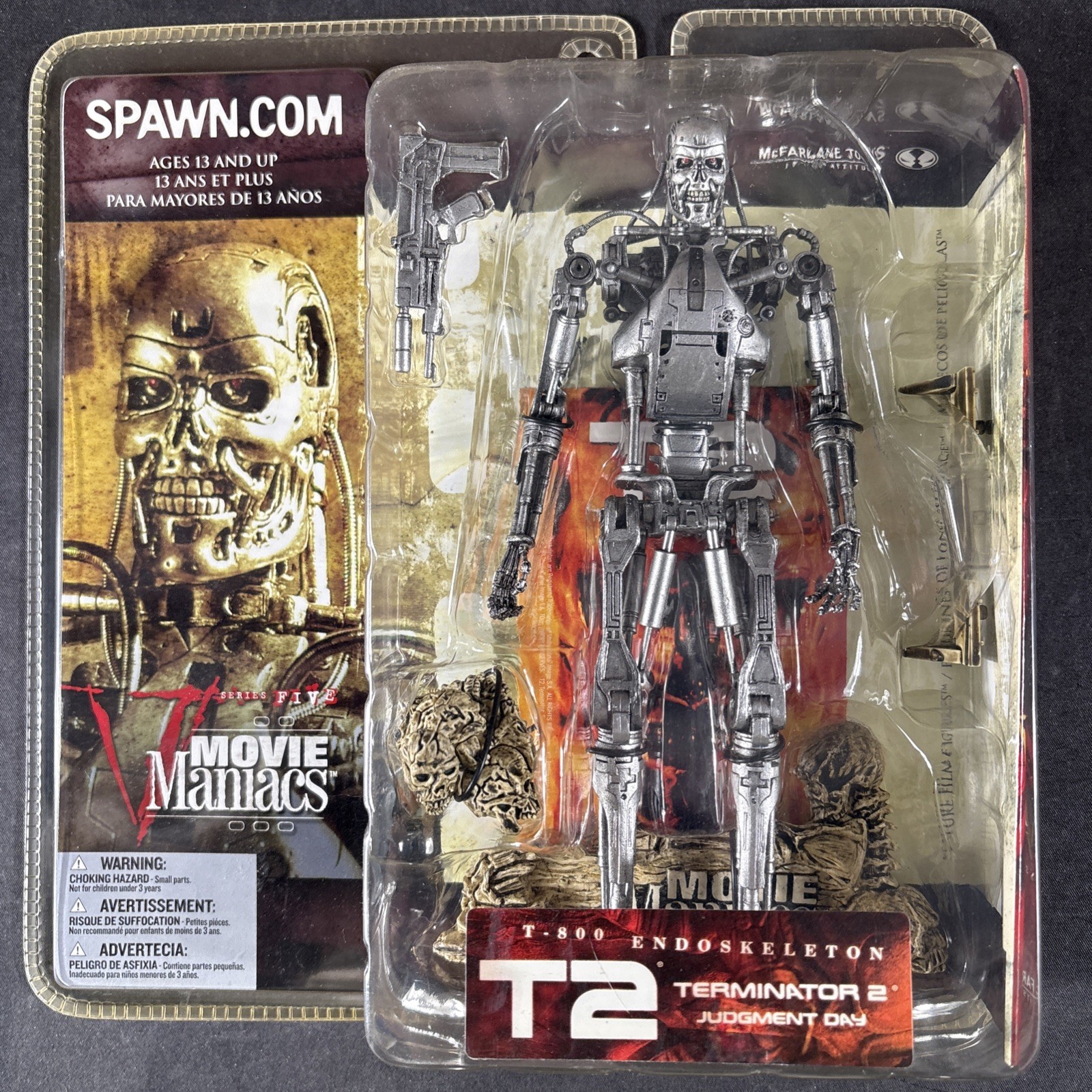 T-800 ENDOSKELETON MCFARLANE ACTION FIGURE MOVIE MANIACS TERMINATOR 2 T2 NEW