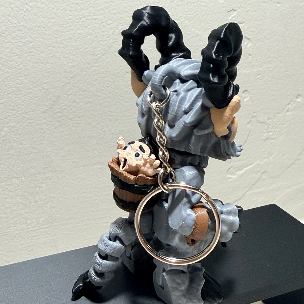 Krampus Mini Figure 3D Printed Horror Christmas Collectible Keychain Option