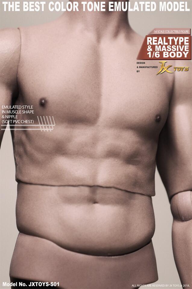 1/6 Male Muscular Body JXTOYS S01 NARROW SHOULDER 12″ Figure Bruce Lee ❶USA❶