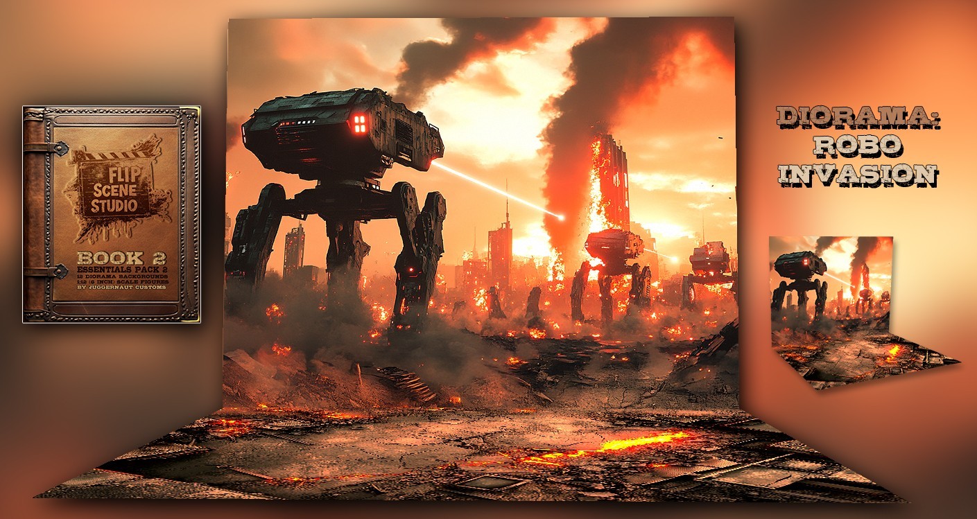 1:12 Scale Flip Scene Studio Book 2 Action Figure Photography Diorama Backdrops