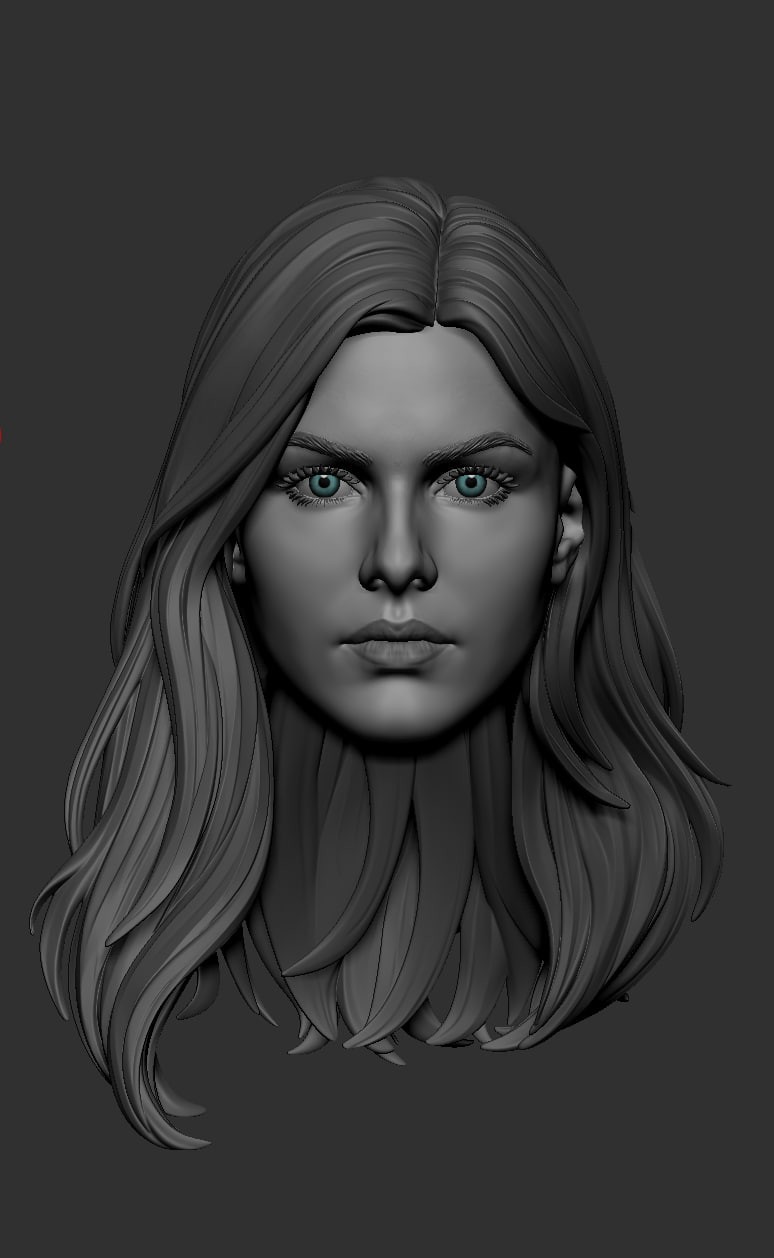 1:12 to 1:6 Scale Head [Unpainted]: Alexandra Daddario (Lois Lane)