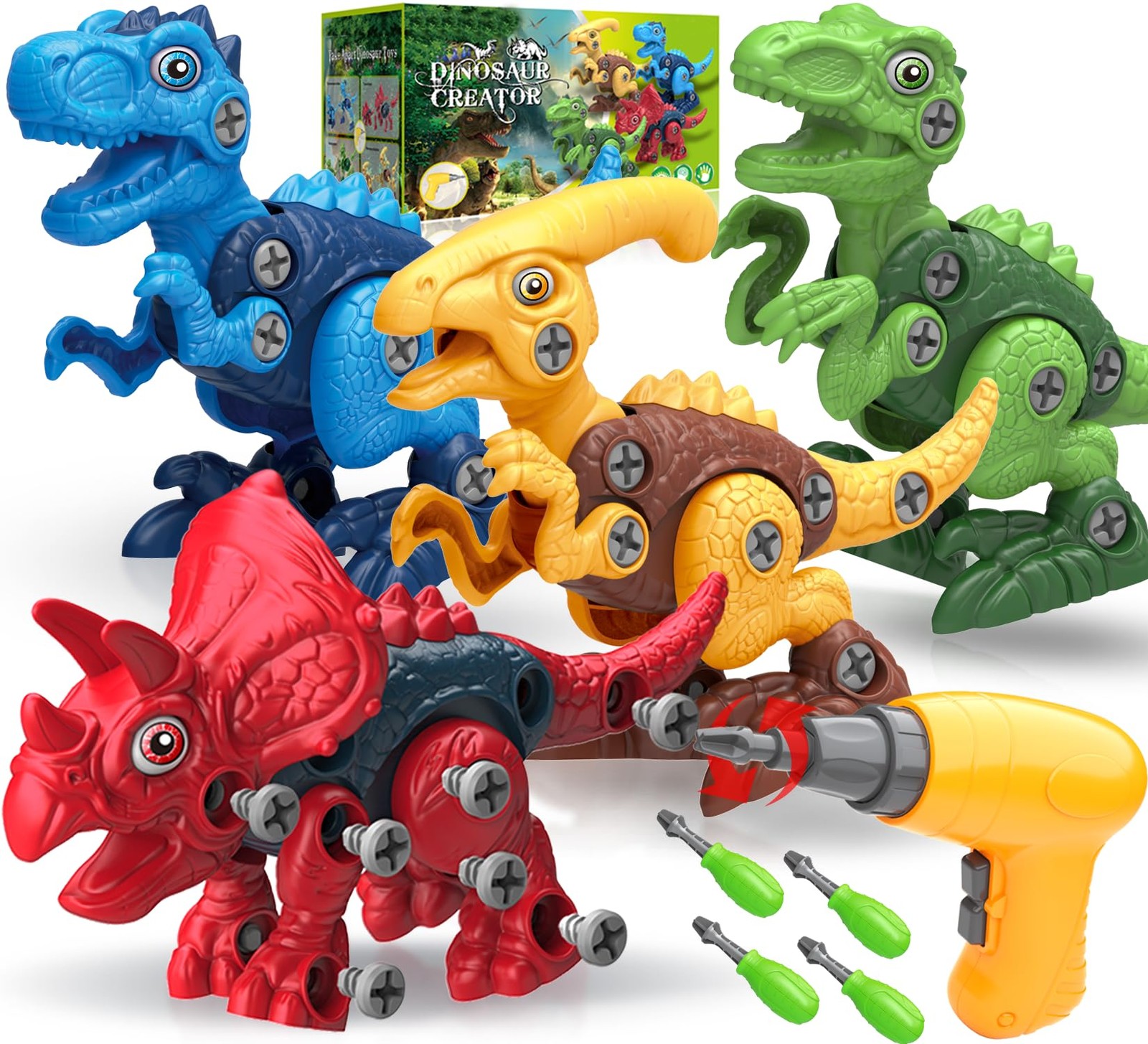 Dinosaur Toys for 3, 4, 5, 6, 7 Year Old Boys, Take Apart Toys with Electric …