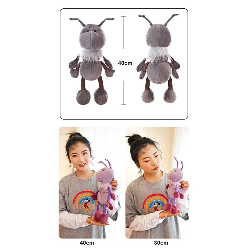 40cm Cute Ant Plush Toy Kingdom Soft Stuffed Animal Ants Plush Doll Pillow Creat