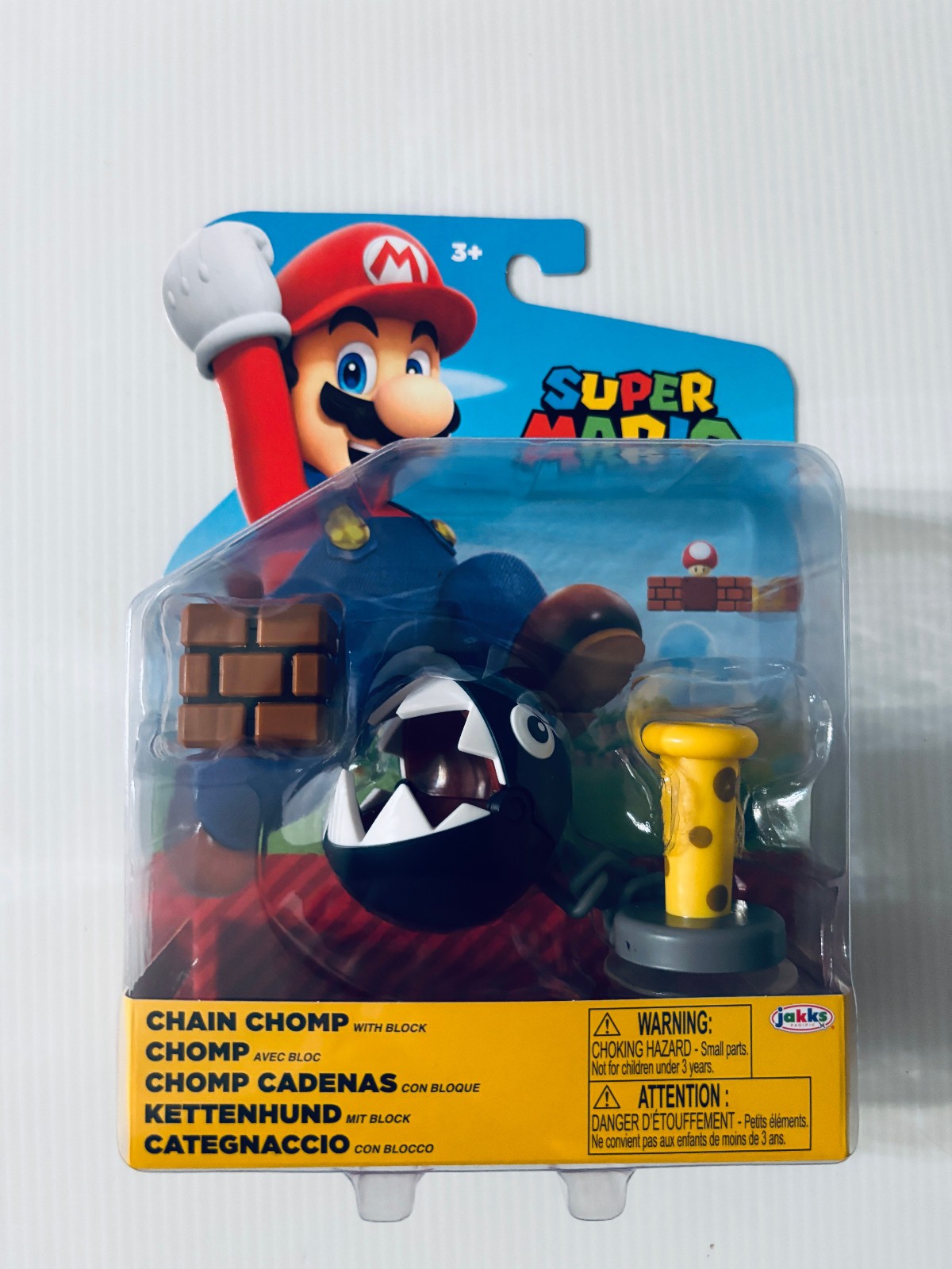 Super Mario Figure – Chain Chomp With Block – Jakks Pacific – Sealed