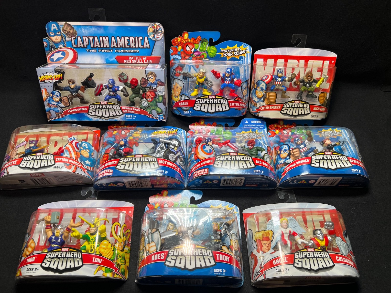Marvel Super Hero Squad Lot of 21 Captain America Thor Cable Colossus Loki