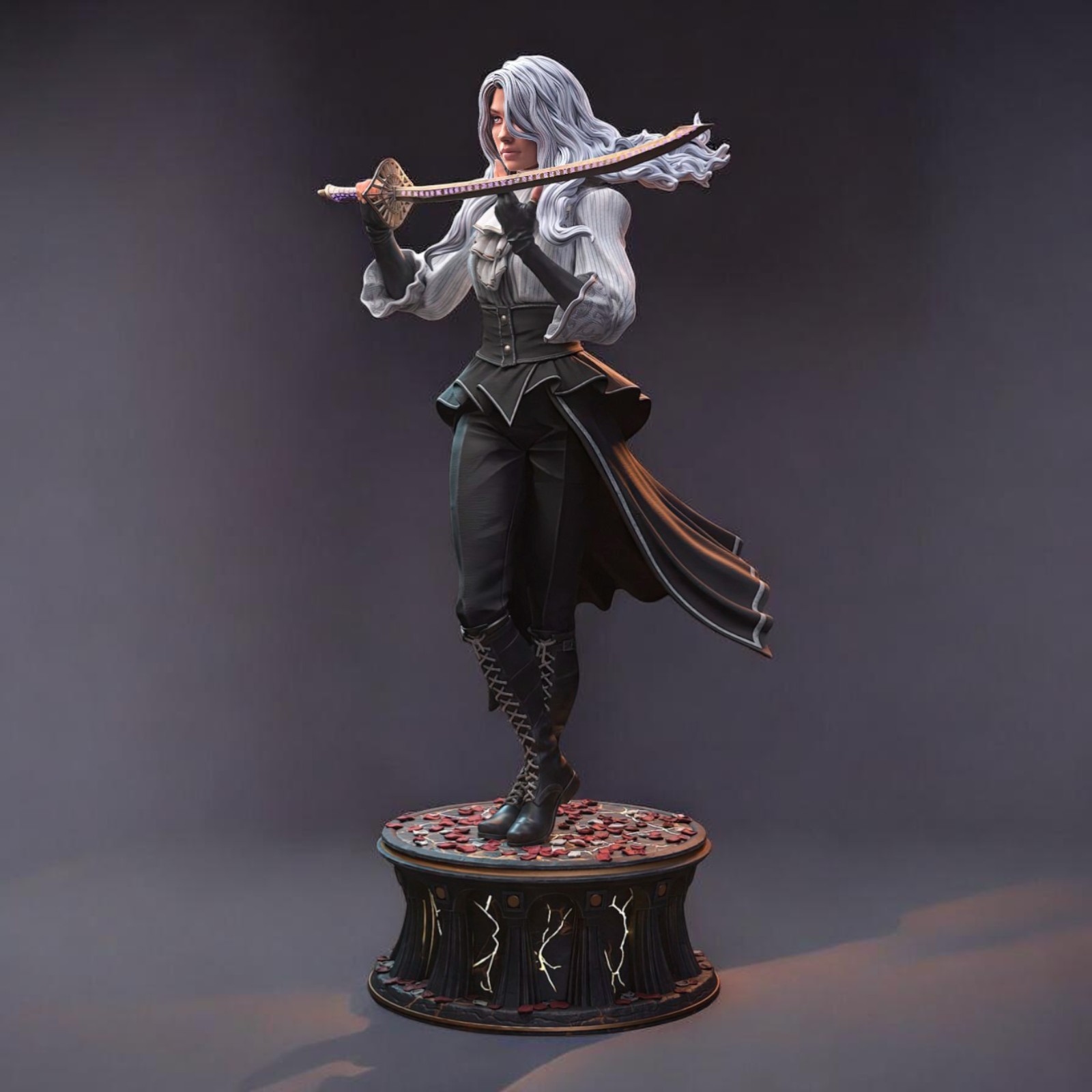 Fanart figure Maelle airbrush painted 9.8 inch Adult 17+