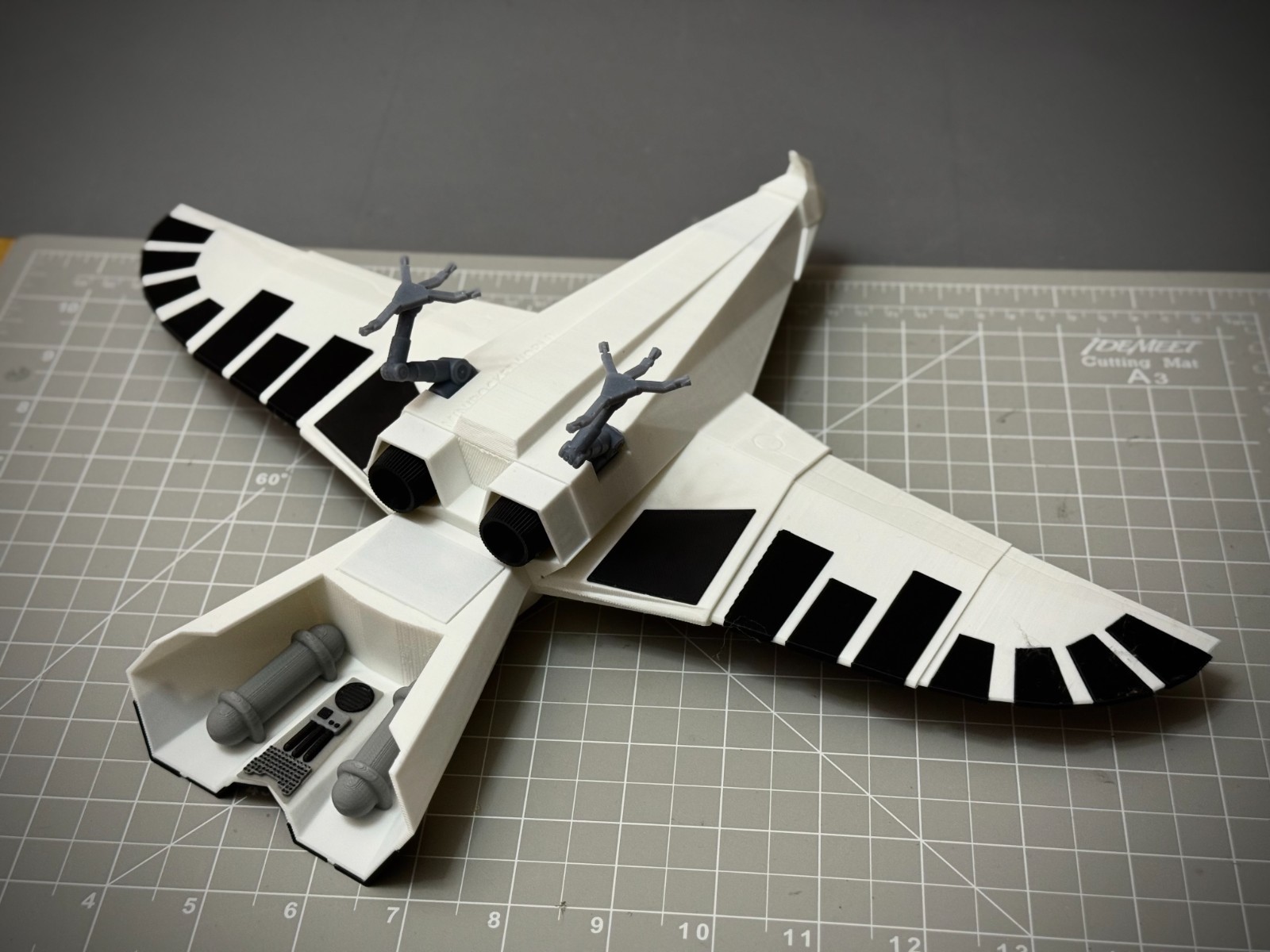 Buck Rogers Warhawk Hawk Ship Model 11in. (BLACK & WHITE)