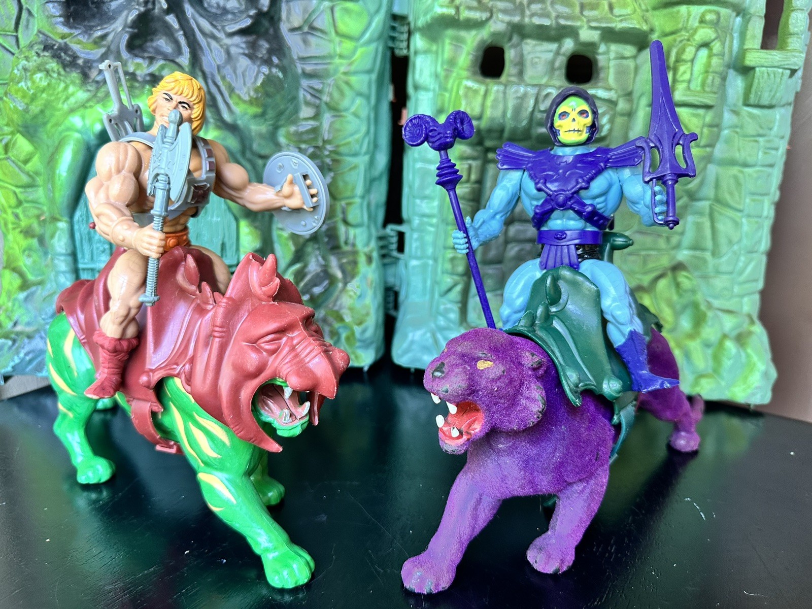 Heman Battle Cat Skeletor Soft Head 1981 Taiwan Panthor Complete Lot Shera MOTU