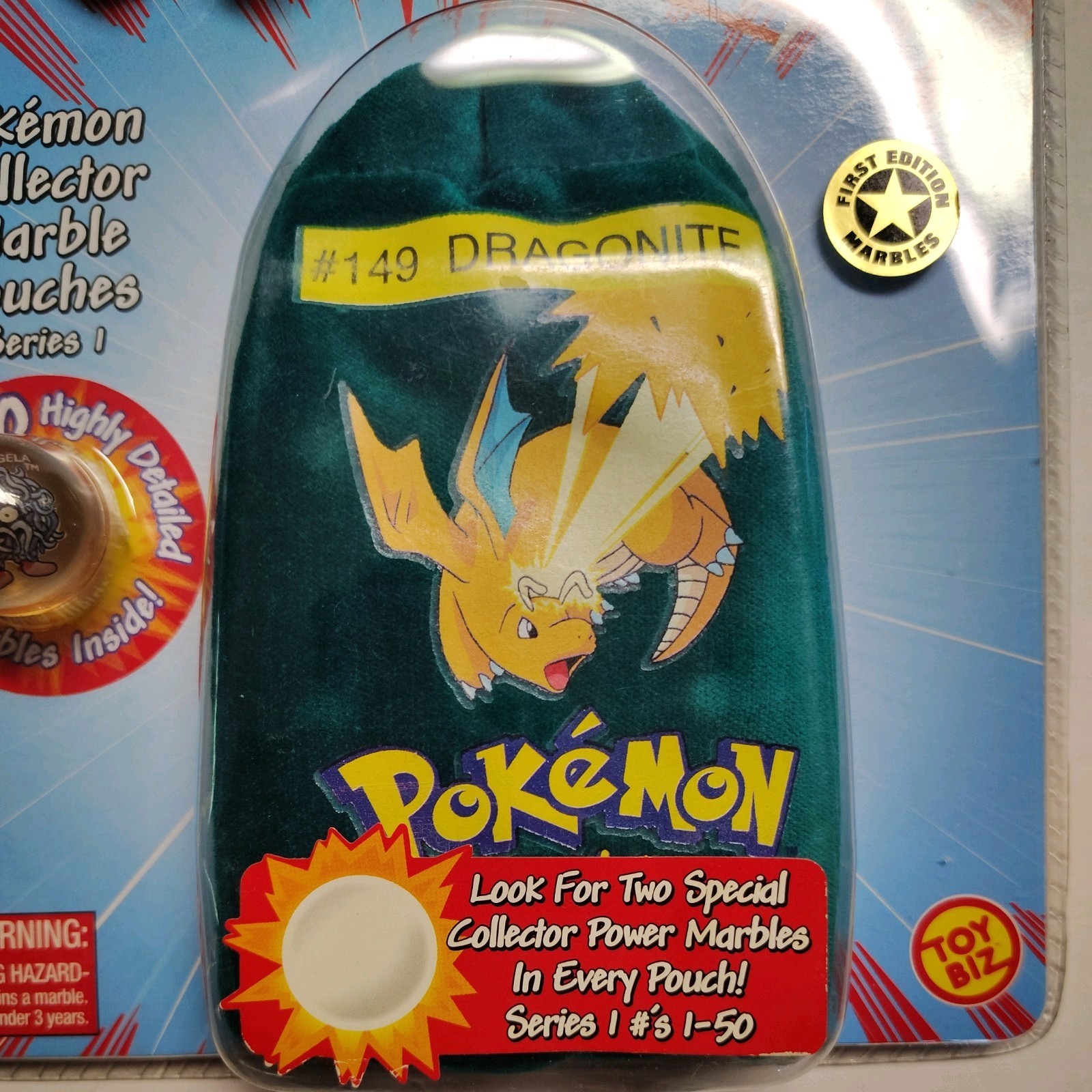 Retro 1999 Pokemon Marble Green Pouch Dragonite #149 Series 1 sealed 1ST EDITION