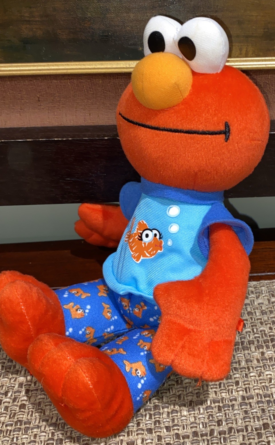 Sesame Street Elmo Sleepy Time Snores Music Sound Fish PJ’s 12″ Plush Hasbro