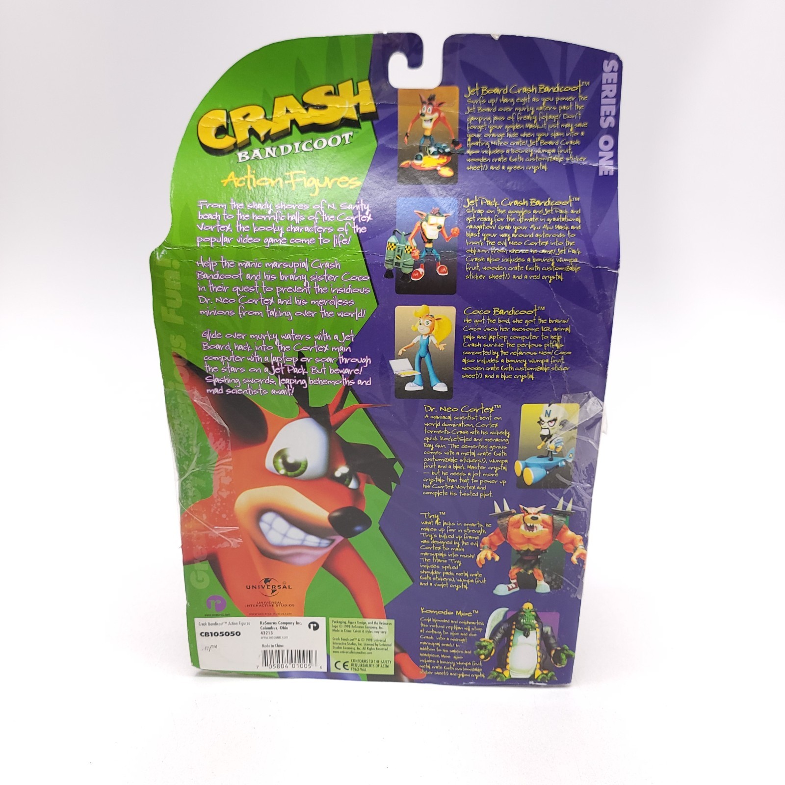 ReSaurus CRASH BANDICOOT SERIES 1 Tiny Figure Vintage 1998 OPENED
