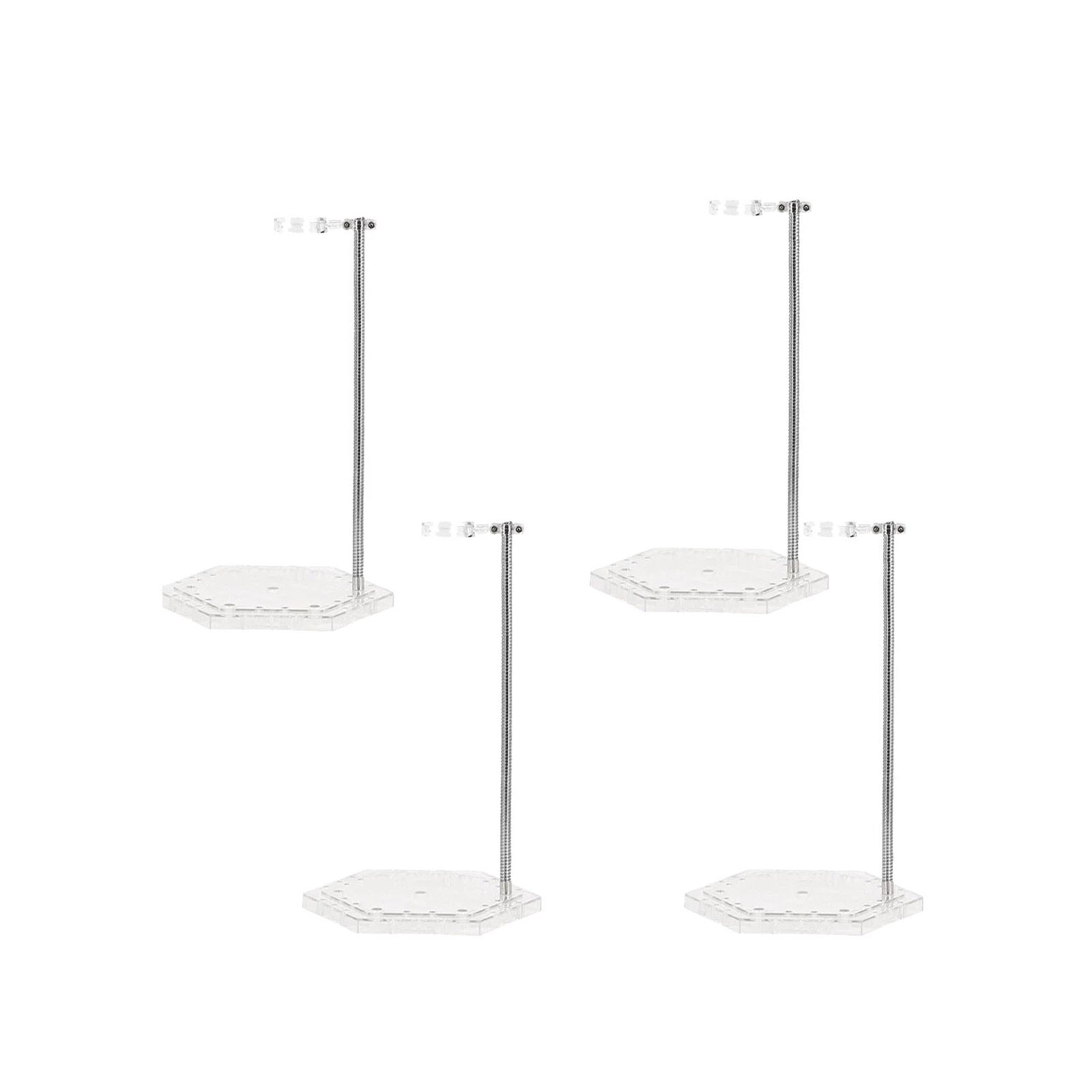 4 Pack Clear Action Figure Stand Action Display Holder Metal Support Arm