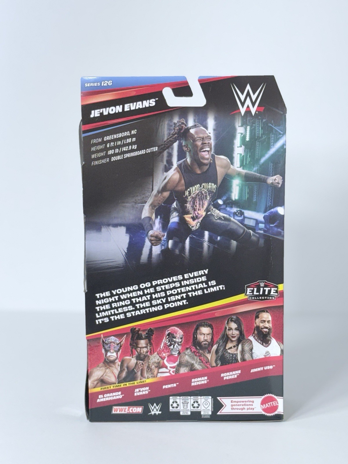 WWE Elite Je’Von Evans Series 126 Mattel Wrestling Action Figure First Time Line