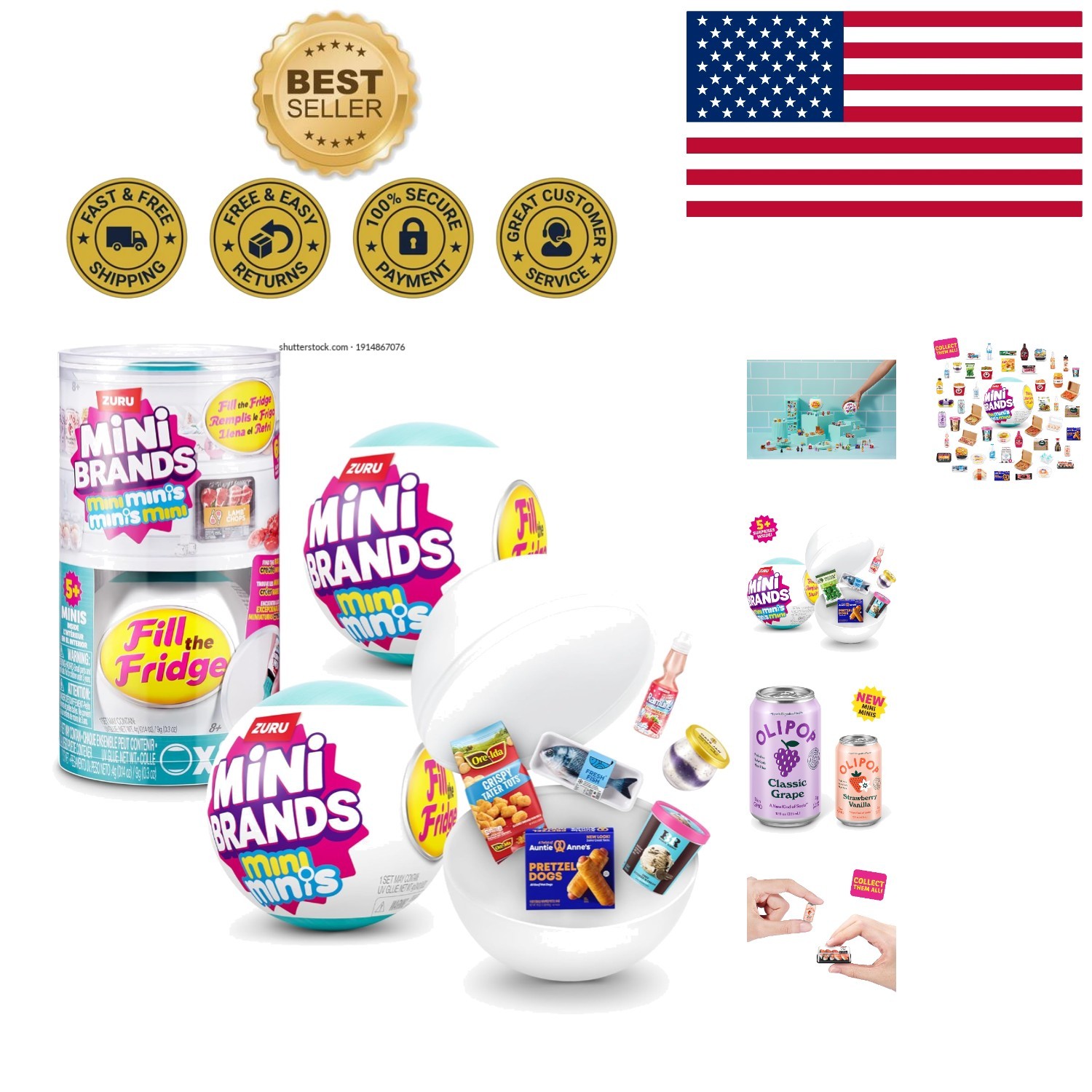 Sustainable Mini Brands Fill The Fridge Series 1 – 2 Fun Collectibles Inside