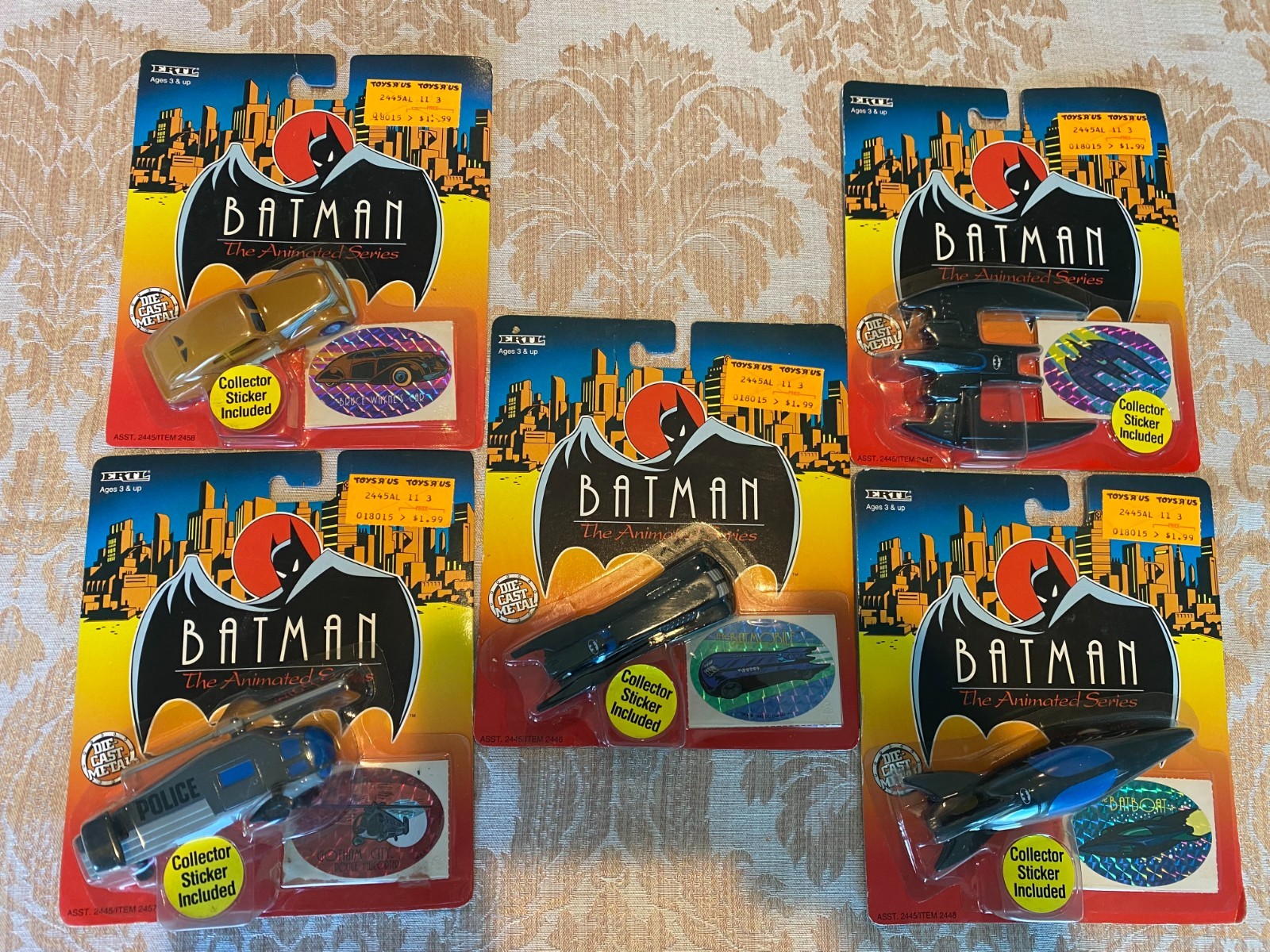 ERTL 1993 * Batman Animated Series * Die Cast Figures & Vehicles Full Set Of 12