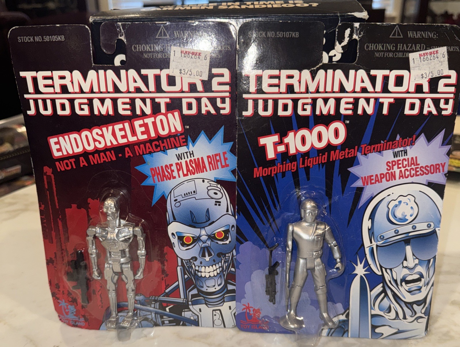VTG 1995 Terminator 2 Judgement Day Action Figure – T-1000 & Endoskeleton – New!