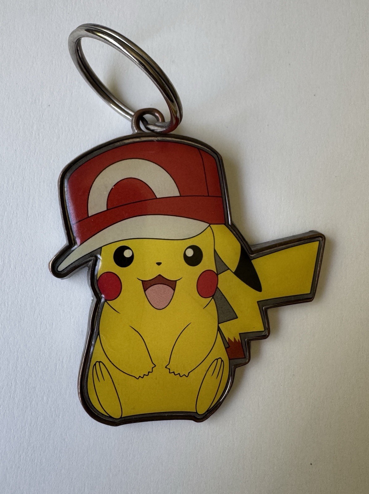 2016 Pokémon Pikachu Ash Ketchum Hat Metal Keychain Key Ring Official Nintendo.