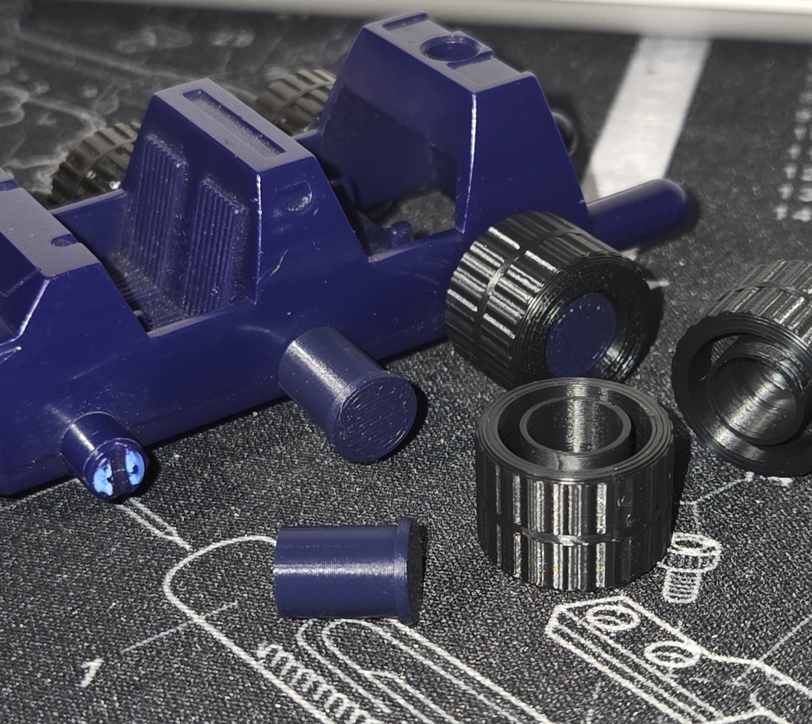 Transformers G1 3D Printed Roller Wheel Repair Kit With Custom Wheels Blue PLA