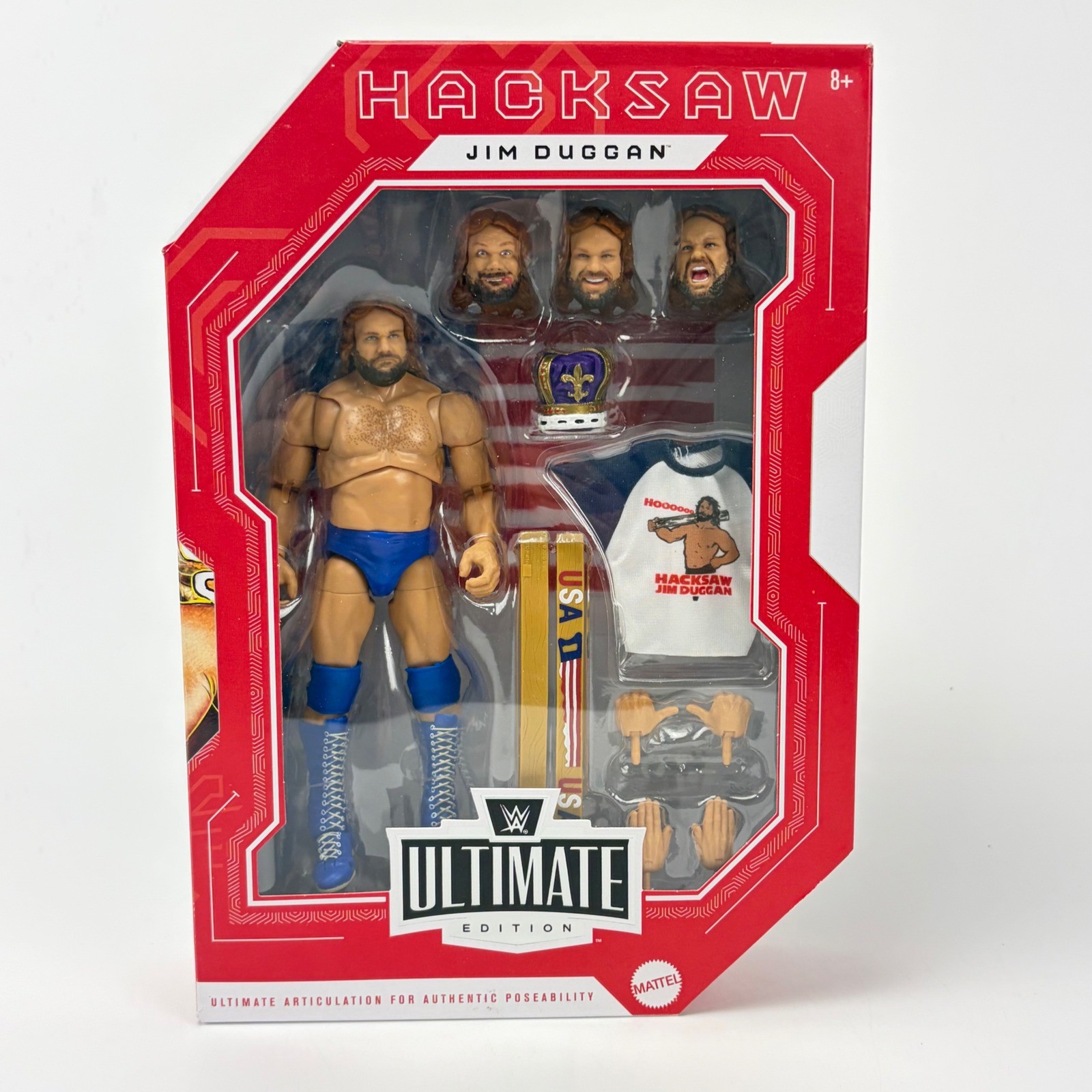Mattel WWE Ultimate Edition Hacksaw Jim Duggan Legends Figure NEW In Hand!