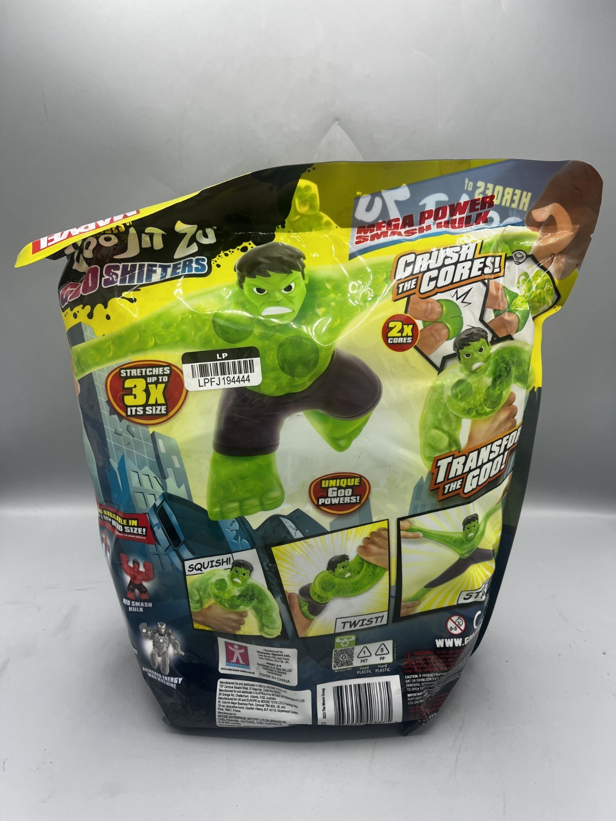 Heroes of Goo Jit Zu Marvel Large 8” Supagoo Incredible Hulk Stretch Toy NEW