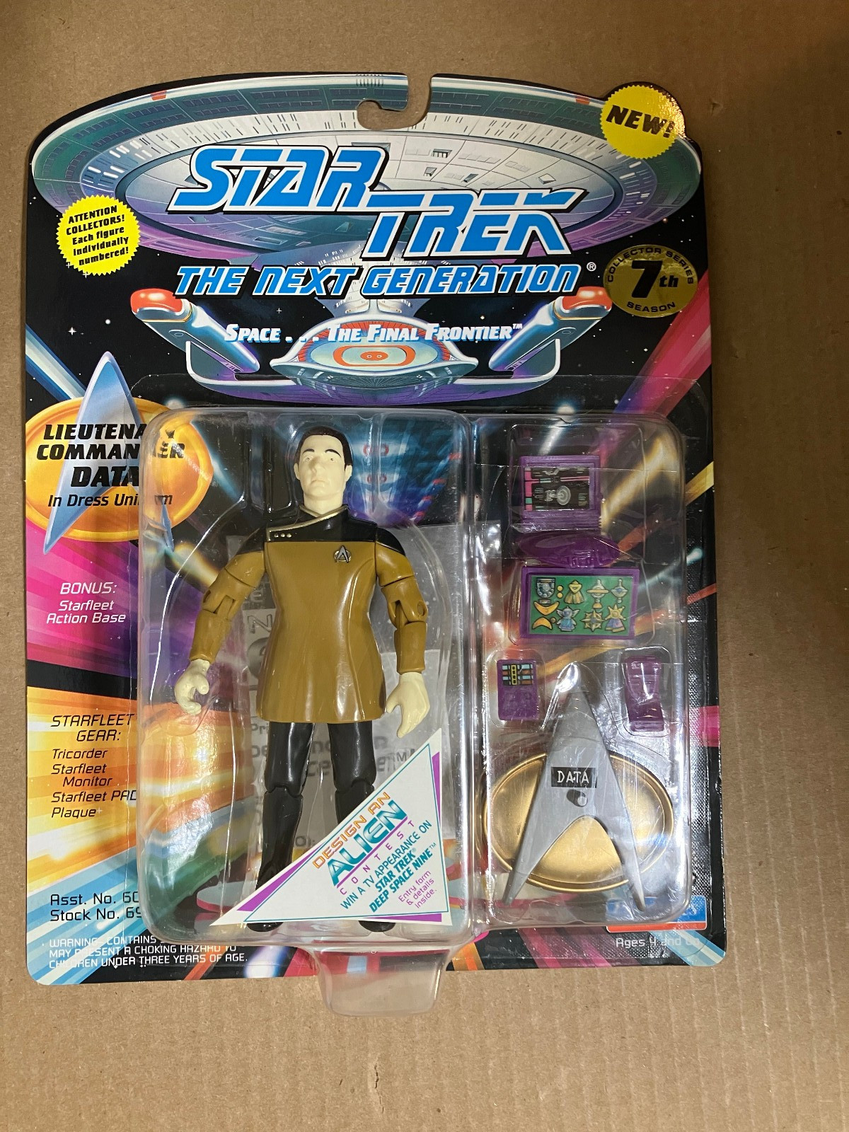 Vintage 1994 Playmates Star Trek The Next Generation Figures 7th Season Lot of 6