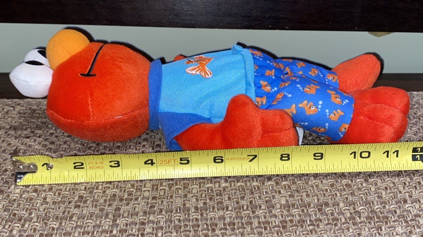 Sesame Street Elmo Sleepy Time Snores Music Sound Fish PJ’s 12″ Plush Hasbro