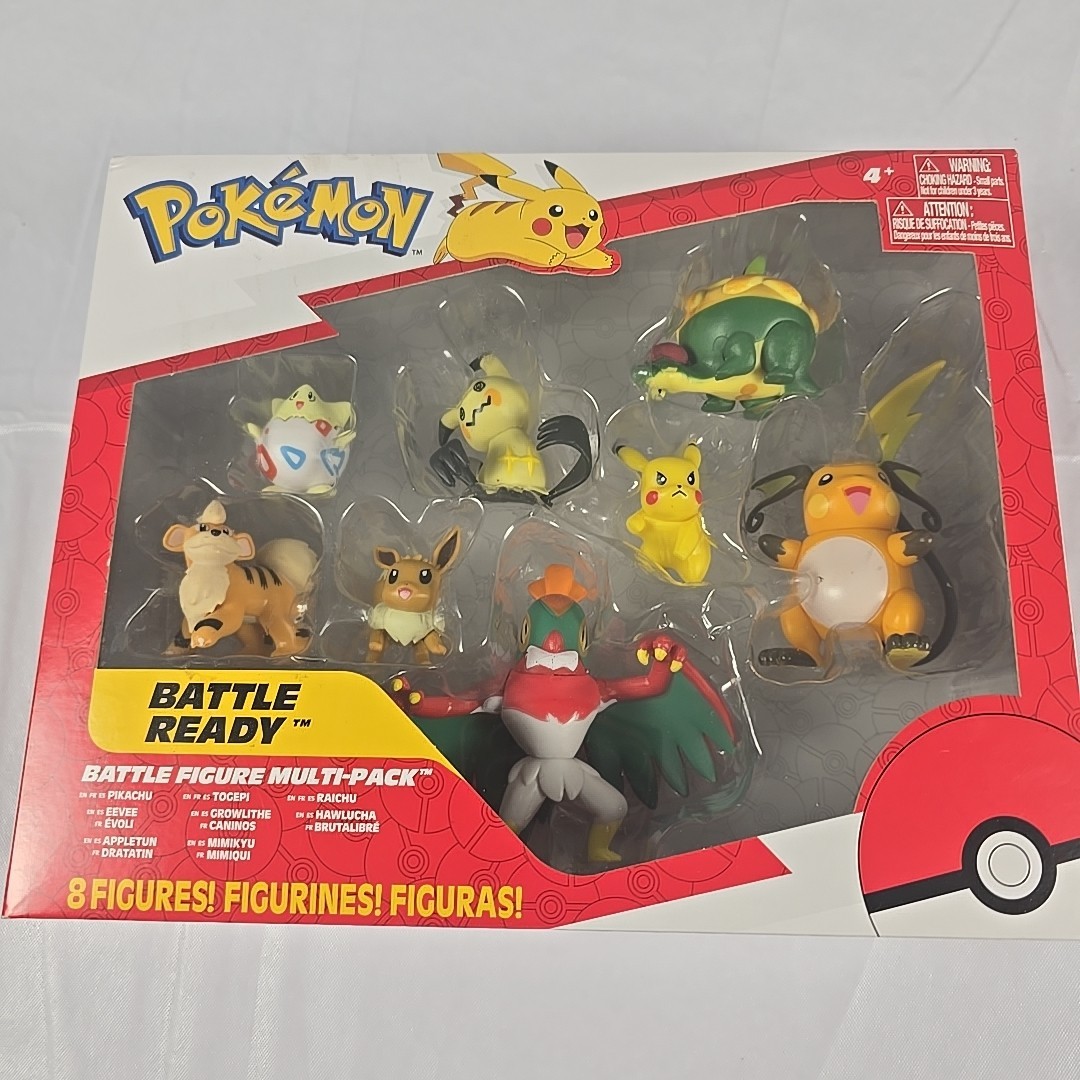 Pokemon Battle Figure 8 Pack Pikachu Eevee Mimikyu Raichu Togepi Set BRAND NEW
