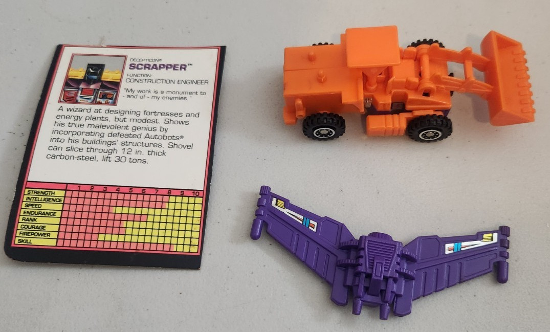 Transformers G2 Devastator Constructicon SCRAPPER with Canopy RARE ORANGE KBToys