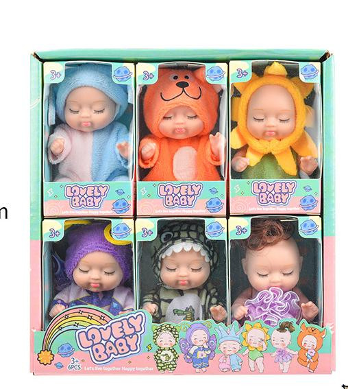 6PCS Cute Princess Figure Dolls Toy Set for Girls Pretend Play Gift