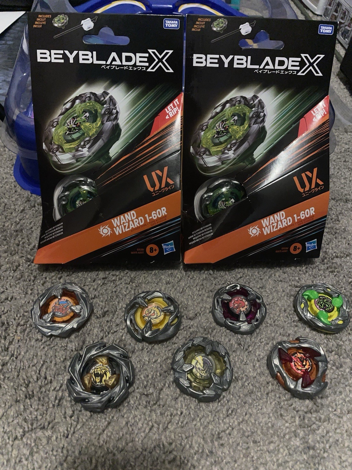 Beyblade X Wizard Rod (Wand Wizard) 1-60R x2 (NIP) – Plus 7 Additional Blades