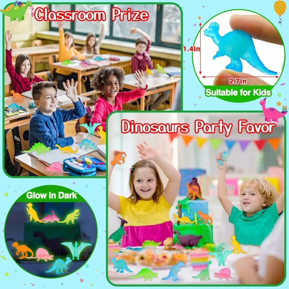 Figurine Dinosaur Phosphorescent Bundle 16 Pièces Child Toy Light Dark
