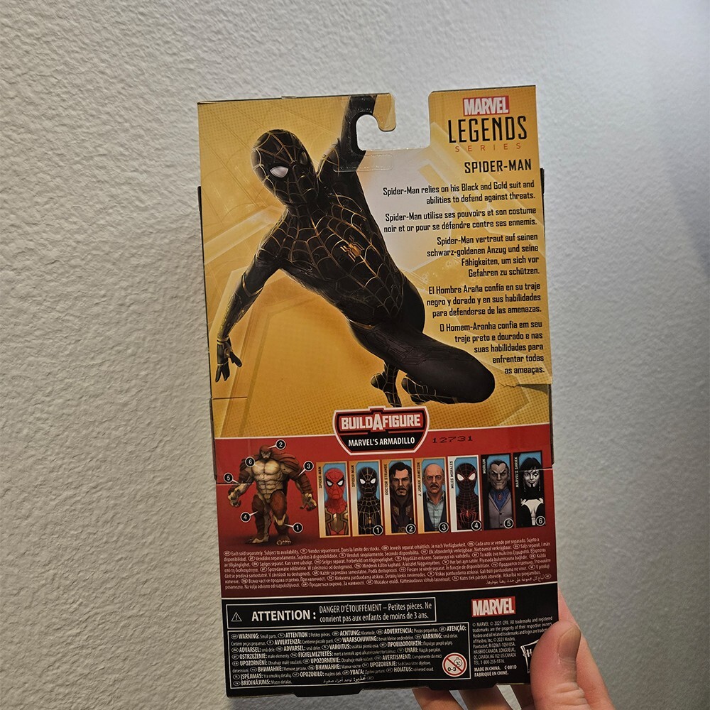 MARVEL LEGENDS SERIES SPIDER-MAN NO WAY HOME SPIDER-MAN (BLACK & GOLD SUIT)