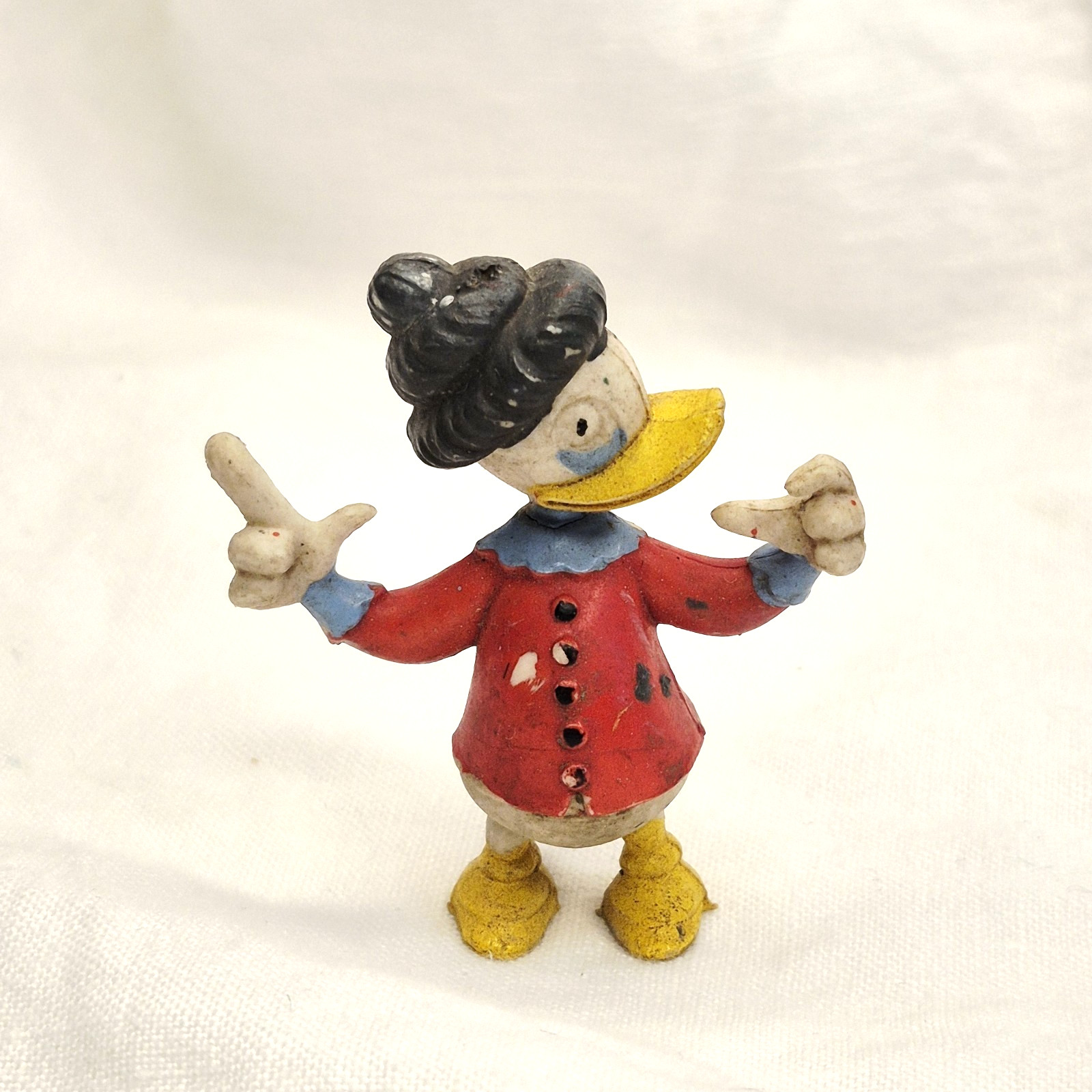 VTG Grandma Duck – Heimo Red Jacket PVC Plastic Figure 2″t – Walt Disney