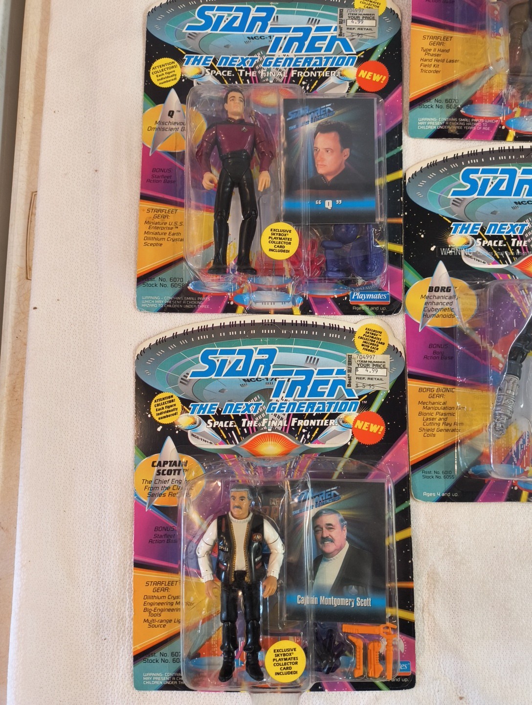 6 x Vintage Star Trek The Next Generation Figures – NEW In BOX ! – Super Set #1