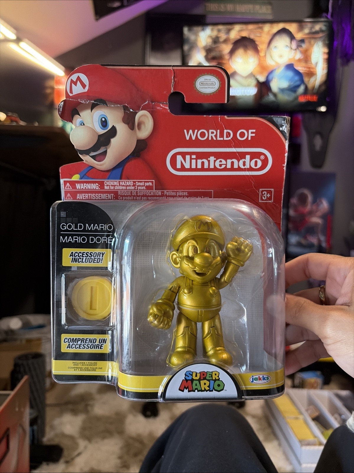 World of Nintendo Large Mario Gold 4″ action figure Super Mario Jakks Pacific
