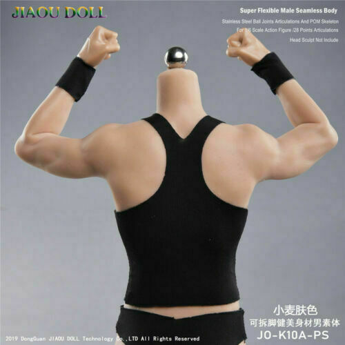 JIAOU DOLL 1/6 JO-K10A-PS Male Muscle Suntan Seamless Action Figure Body 12”Toy