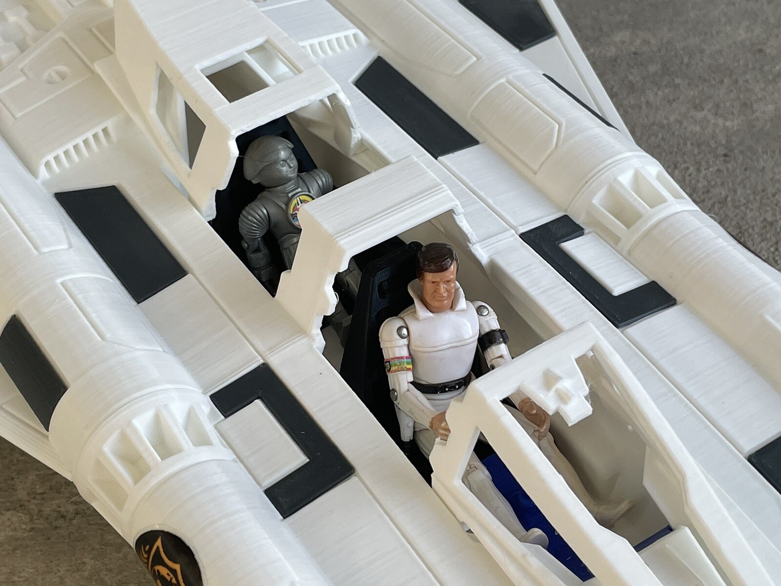 Buck Rogers Starfighter 3D Printed for 3.75″ Action Figures Dual Cockpit